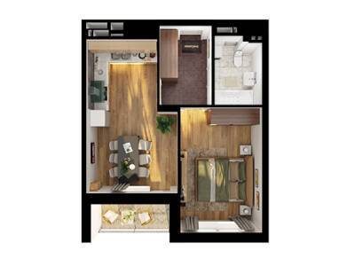 2-кімнатна 50.22 м² в ЖК Krona Park II від 22 000 грн/м², м. Бровари