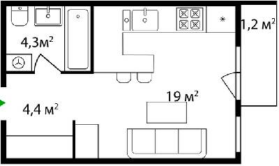 1-кімнатна 29 м² в ЖК Grand Hills від 29 200 грн/м², Ужгород