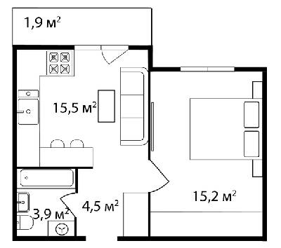 1-кімнатна 41 м² в ЖК Grand Hills від 23 800 грн/м², Ужгород