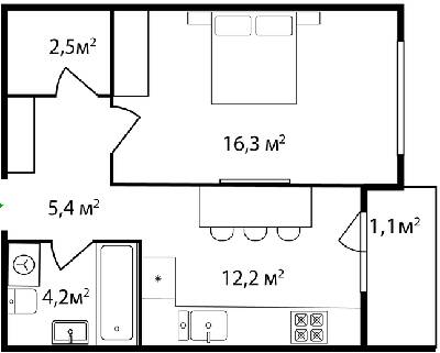 1-кімнатна 42 м² в ЖК Grand Hills від 29 200 грн/м², Ужгород