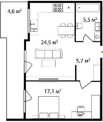 2-кімнатна 57 м² в ЖК Grand Hills від 21 950 грн/м², Ужгород