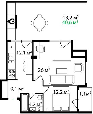 2-кімнатна 78 м² в ЖК Grand Hills від 22 500 грн/м², Ужгород