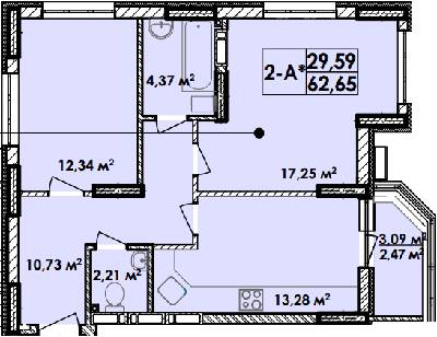 2-комнатная 62.65 м² в Апарт-комплекс Электриков от 28 835 грн/м², Киев