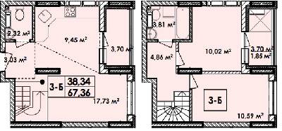 Двухуровневая 67.36 м² в Апарт-комплекс Электриков от 27 525 грн/м², Киев