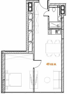 1-кімнатна 49 м² в Апарт-готель Standard One Terminal від 80 400 грн/м², Київ