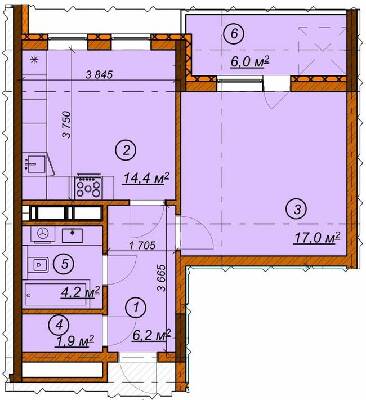 1-кімнатна 49.7 м² в ЖК 4 сезони від 32 000 грн/м², Київ