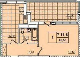 1-комнатная 46.53 м² в ЖК 52 Жемчужина (Pechersk Plaza) от 73 800 грн/м², Киев