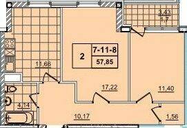 2-комнатная 57.85 м² в ЖК 52 Жемчужина (Pechersk Plaza) от 74 400 грн/м², Киев