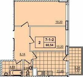 2-комнатная 60.54 м² в ЖК 52 Жемчужина (Pechersk Plaza) от 74 400 грн/м², Киев