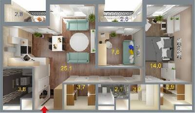 2-кімнатна 65 м² в ЖК Art Парк від 19 500 грн/м², Київ