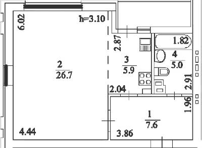 1-кімнатна 46.8 м² в ЖК Comfort Club від 43 400 грн/м², Київ