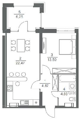 1-кімнатна 52.1 м² в ЖК Greenville Park від 52 250 грн/м², Київ