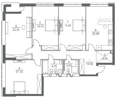 4-кімнатна 127.7 м² в ЖК Greenville Park від 60 500 грн/м², Київ