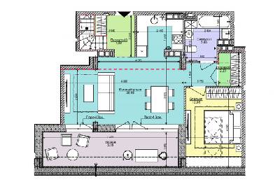 2-комнатная 58.08 м² в ЖК Комфорт Таун от 45 700 грн/м², Киев