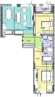2-комнатная 73.82 м² в ЖК Комфорт Таун от 52 800 грн/м², Киев