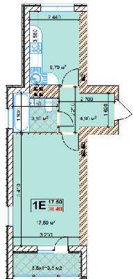 1-комнатная 38.4 м² в КД Марсель от застройщика, Киев