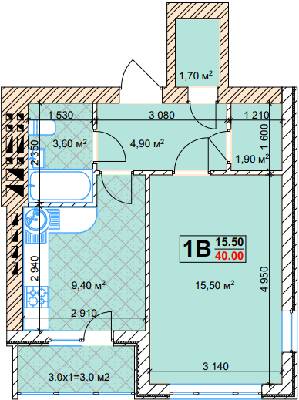 1-комнатная 40 м² в КД Марсель от 23 000 грн/м², Киев