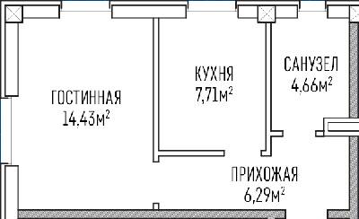 1-кімнатна 33.09 м² в ЖК Лондон Парк від 37 800 грн/м², Київ