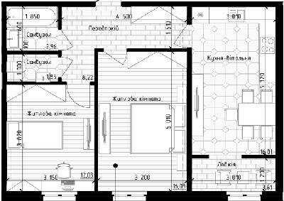 2-комнатная 60.71 м² в ЖК Новая Англия от 60 300 грн/м², Киев