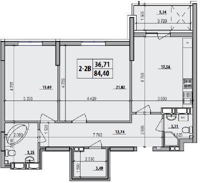 2-комнатная 84.4 м² в ЖК Русановская Гавань от 28 700 грн/м², Киев