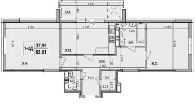 3-комнатная 85.61 м² в ЖК Русановская Гавань от 28 700 грн/м², Киев