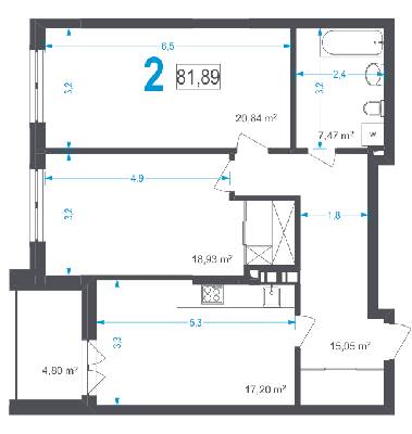 2-комнатная 81.89 м² в ЖК Соломенский от 43 800 грн/м², Киев