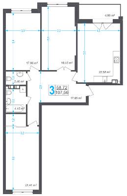 3-комнатная 107.56 м² в ЖК Соломенский от 43 800 грн/м², Киев