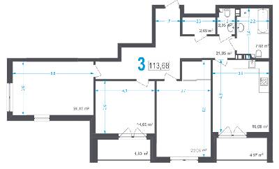 3-комнатная 113.68 м² в ЖК Соломенский от 52 850 грн/м², Киев