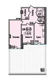 2-кімнатна 97.78 м² в ЖК Тридцять восьма перлина від 50 500 грн/м², Київ