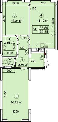 2-кімнатна 66.38 м² в ЖК Петрівський квартал від 15 500 грн/м², с. Святопетрівське