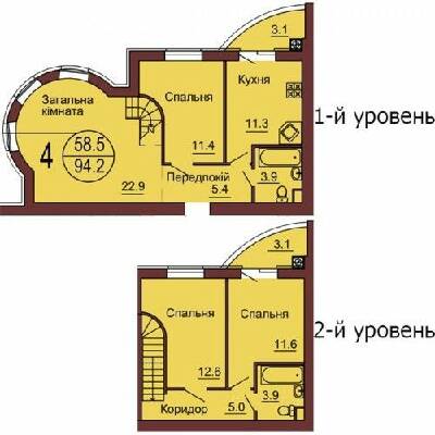Двухуровневая 94.2 м² в ЖК София Клубный от 26 000 грн/м², с. Софиевская Борщаговка