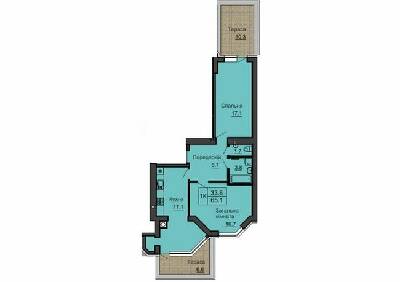 2-комнатная 65.1 м² в ЖК София Сити от 33 000 грн/м², с. Софиевская Борщаговка