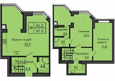 Двухуровневая 97.6 м² в ЖК София Сити от 26 000 грн/м², с. Софиевская Борщаговка