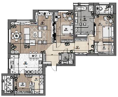 5+ кімнат 180.52 м² в ЖК Dynastia BC від 26 550 грн/м², м. Біла Церква