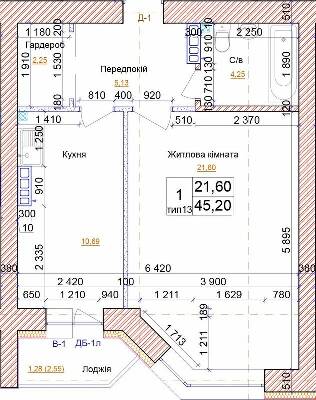1-комнатная 45.2 м² в ЖК на ул. Симона Петлюры, 21б от 19 500 грн/м², г. Бровары