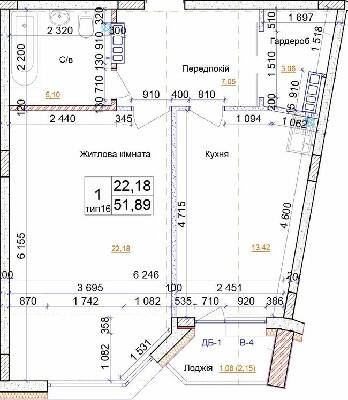 1-комнатная 51.89 м² в ЖК на ул. Симона Петлюры, 21б от 19 500 грн/м², г. Бровары