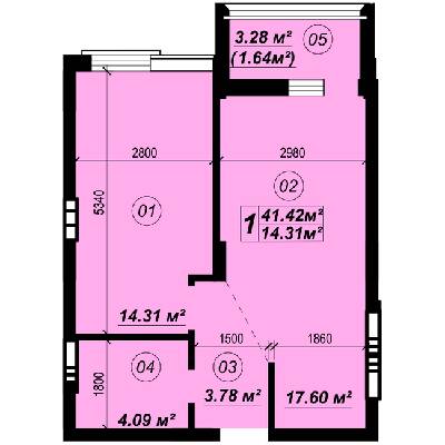 1-кімнатна 41.42 м² в ЖК Verba від 18 800 грн/м², смт Глеваха