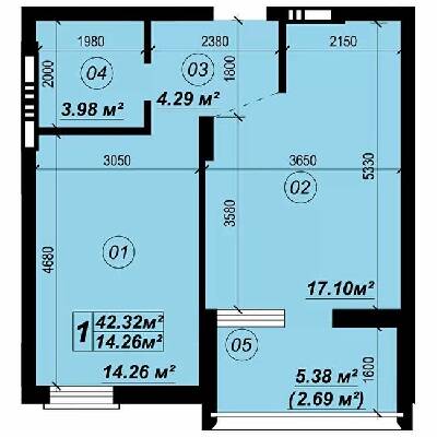 1-кімнатна 42.32 м² в ЖК Verba від 19 250 грн/м², смт Глеваха