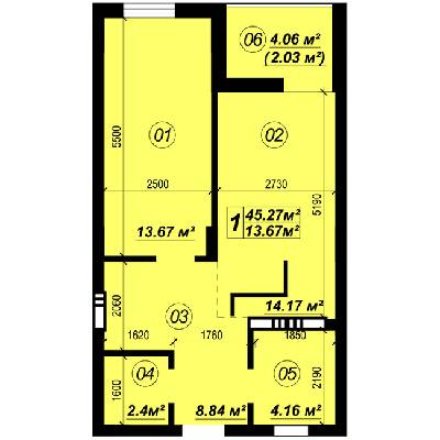 1-кімнатна 45.27 м² в ЖК Verba від 19 250 грн/м², смт Глеваха