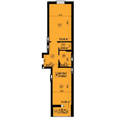 1-кімнатна 48.12 м² в ЖК Verba від 19 250 грн/м², смт Глеваха