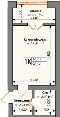 1-комнатная 28.06 м² в ЖК Бургундия от 24 650 грн/м², г. Ирпень