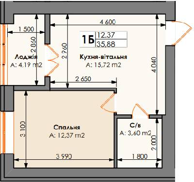 1-комнатная 35.88 м² в ЖК Бургундия от 24 650 грн/м², г. Ирпень