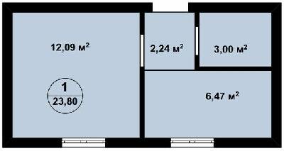 1-комнатная 23.8 м² в ЖК Aura Center от 25 250 грн/м², с. Крюковщина