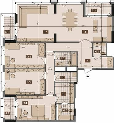 3-комнатная 164.8 м² в ЖК Tetris Hall от 88 900 грн/м², Киев