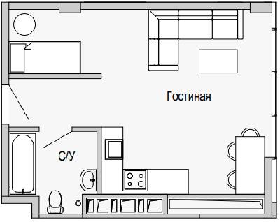 1-комнатная 38.43 м² в Апарт-комплекс Port City от 36 200 грн/м², Днепр