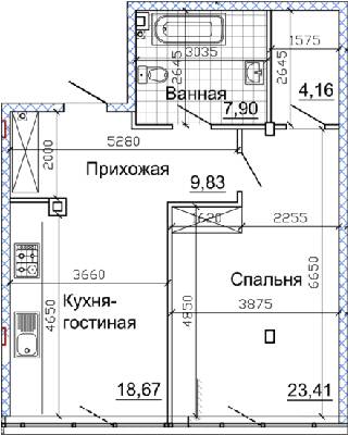 1-комнатная 65.67 м² в ЖК Nebo от 40 200 грн/м², Днепр