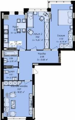3-комнатная 84.21 м² в ЖК Джем Сити от 16 000 грн/м², г. Каменец-Подольский
