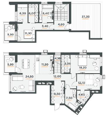 Дворівнева 163.2 м² в ЖК 31 від 43 700 грн/м², Київ