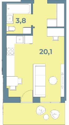 1-кімнатна 29.8 м² в ЖК Kyiv Sky від 23 950 грн/м², Луцьк
