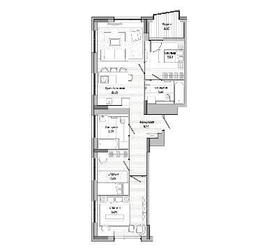 3-комнатная 80.51 м² в ЖК Lucky Land от 38 323 грн/м², Киев